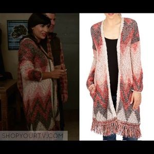 Lucky Brand Zig-Zag Sweater with Fringe